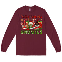 Burgundy Chillin' With My Gnomies Long Sleeve Tee - FaDigitalArtStudio