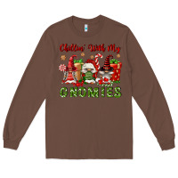 Chestnut Chillin' With My Gnomies Long Sleeve Tee - FaDigitalArtStudio