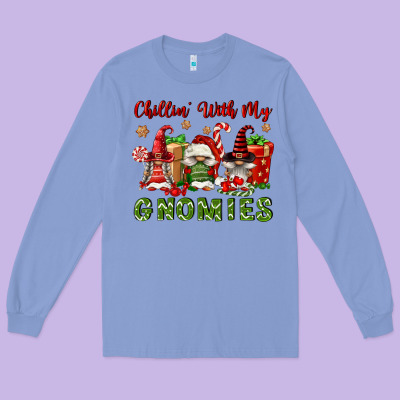 Chillin' With My Gnomies Long Sleeve Tee Designed By Fadigitalartstudio