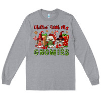 Heather Grey Chillin' With My Gnomies Long Sleeve Tee - FaDigitalArtStudio