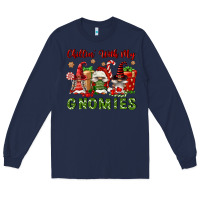 Navy Chillin' With My Gnomies Long Sleeve Tee - FaDigitalArtStudio