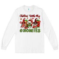 White Chillin' With My Gnomies Long Sleeve Tee - FaDigitalArtStudio