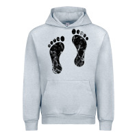 Heather Grey 70's footprints   footprint Urban Hoodie - linhVisuals