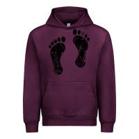 Mauve Wine 70's footprints   footprint Urban Hoodie - linhVisuals