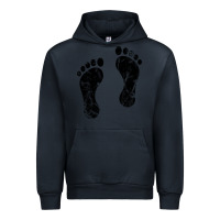 Navy 70's footprints   footprint Urban Hoodie - linhVisuals