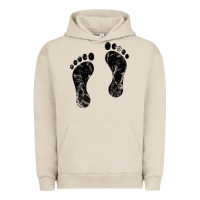 Pigment French Oak 70's footprints   footprint Urban Hoodie - linhVisuals