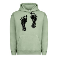 Pigment Oil Green 70's footprints   footprint Urban Hoodie - linhVisuals