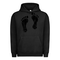 Pigment Black 70's footprints   footprint Urban Hoodie - linhVisuals