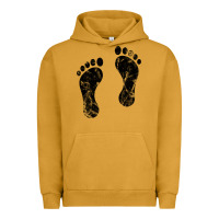 Pigment Peanut Butter 70's footprints   footprint Urban Hoodie - linhVisuals
