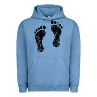 Pigment Pebble Blue 70's footprints   footprint Urban Hoodie - linhVisuals
