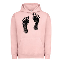 Pigment Salmon 70's footprints   footprint Urban Hoodie - linhVisuals