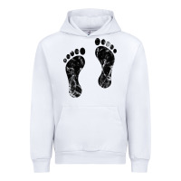 White 70's footprints   footprint Urban Hoodie - linhVisuals