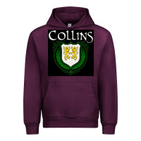 Mauve Wine collins family irish coat of arms Urban Hoodie - linhVisuals