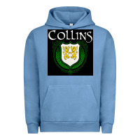 Pigment Pebble Blue collins family irish coat of arms Urban Hoodie - linhVisuals