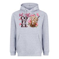 Heather Grey but first coffee floral Heavyweight Hoodie - JahusDesignShop