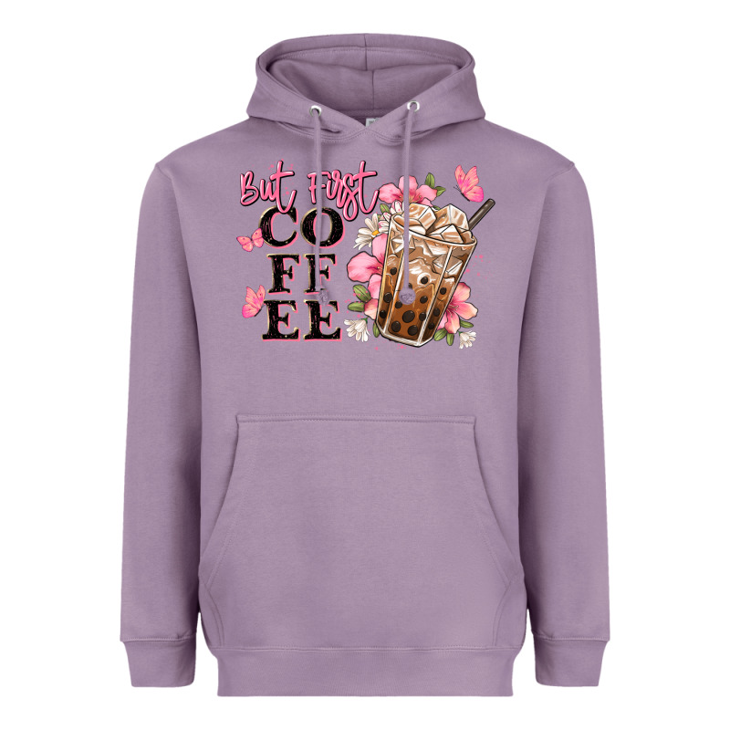 But First Coffee Floral Heavyweight Hoodie by JahusDesignShop | Teevron
