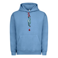 Pigment Pebble Blue Maldives Map Flag Drawing Line Art Urban Hoodie - linhVisuals