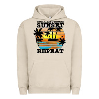 Pigment French Oak sunrise sunburn sunset repeat Urban Hoodie - JahusDesignShop