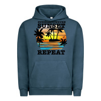 Pigment Midnight Navy sunrise sunburn sunset repeat Urban Hoodie - JahusDesignShop