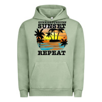 Pigment Oil Green sunrise sunburn sunset repeat Urban Hoodie - JahusDesignShop