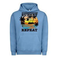 Pigment Pebble Blue sunrise sunburn sunset repeat Urban Hoodie - JahusDesignShop