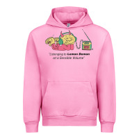 Fuchsia Pink listening to lemon demon Urban Hoodie - linhVisuals