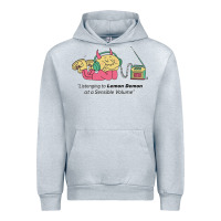 Heather Grey listening to lemon demon Urban Hoodie - linhVisuals