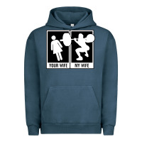 Pigment Midnight Navy your wife my wife weightlifting Urban Hoodie - linhVisuals