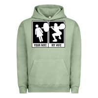Pigment Oil Green your wife my wife weightlifting Urban Hoodie - linhVisuals