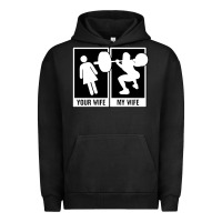 Pigment Black your wife my wife weightlifting Urban Hoodie - linhVisuals