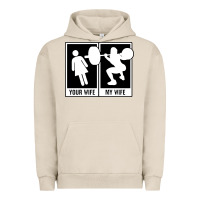 Pigment French Oak your wife my wife weightlifting Urban Hoodie - linhVisuals