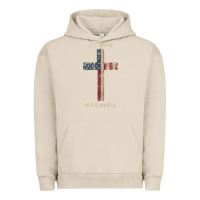 Pigment French Oak for god and country cross american flag faith us patriotic tank top Urban Hoodie - linhVisuals
