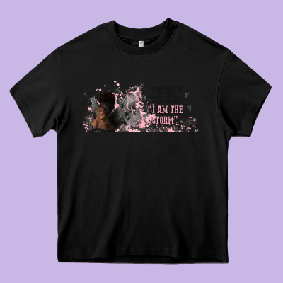 I Am The Storm With Girl And Butterflies Heavy Core Tee Designed By Tumblerdesignbyshophia