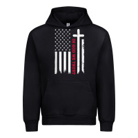 Black in god we trust with patriotic vintage american flag t shirt Urban Hoodie - linhVisuals