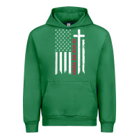 Emerald in god we trust with patriotic vintage american flag t shirt Urban Hoodie - linhVisuals