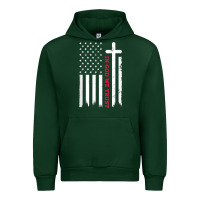 Forest Green in god we trust with patriotic vintage american flag t shirt Urban Hoodie - linhVisuals