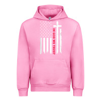 Fuchsia Pink in god we trust with patriotic vintage american flag t shirt Urban Hoodie - linhVisuals