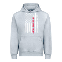 Heather Grey in god we trust with patriotic vintage american flag t shirt Urban Hoodie - linhVisuals