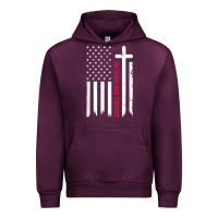 Mauve Wine in god we trust with patriotic vintage american flag t shirt Urban Hoodie - linhVisuals