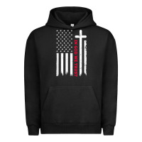 Pigment Black in god we trust with patriotic vintage american flag t shirt Urban Hoodie - linhVisuals