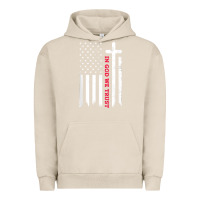 Pigment French Oak in god we trust with patriotic vintage american flag t shirt Urban Hoodie - linhVisuals