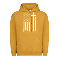 Pigment Peanut Butter in god we trust with patriotic vintage american flag t shirt Urban Hoodie - linhVisuals