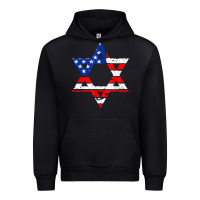 Black hanukah american flag star of david   jewish chanukah t shirt Urban Hoodie - linhVisuals