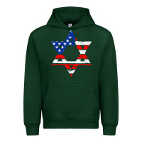Forest Green hanukah american flag star of david   jewish chanukah t shirt Urban Hoodie - linhVisuals