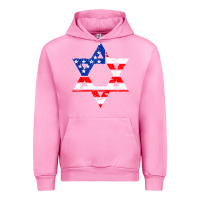 Fuchsia Pink hanukah american flag star of david   jewish chanukah t shirt Urban Hoodie - linhVisuals