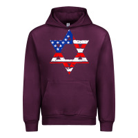 Mauve Wine hanukah american flag star of david   jewish chanukah t shirt Urban Hoodie - linhVisuals