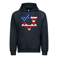 Navy hanukah american flag star of david   jewish chanukah t shirt Urban Hoodie - linhVisuals