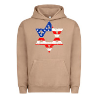 Pigment Burro hanukah american flag star of david   jewish chanukah t shirt Urban Hoodie - linhVisuals