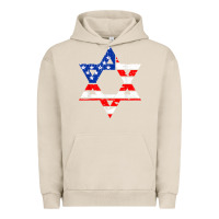 Pigment French Oak hanukah american flag star of david   jewish chanukah t shirt Urban Hoodie - linhVisuals