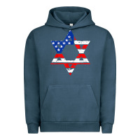 Pigment Midnight Navy hanukah american flag star of david   jewish chanukah t shirt Urban Hoodie - linhVisuals
